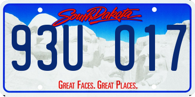 SD license plate 93UO17