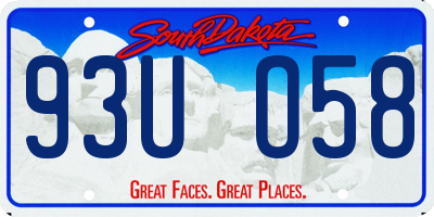 SD license plate 93UO58