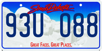 SD license plate 93UO88