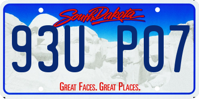 SD license plate 93UP07