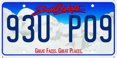 SD license plate 93UP09