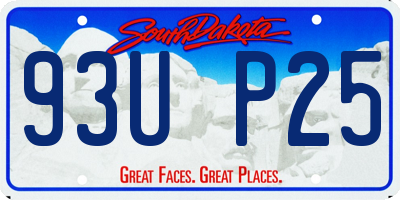 SD license plate 93UP25