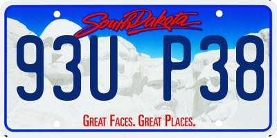 SD license plate 93UP38
