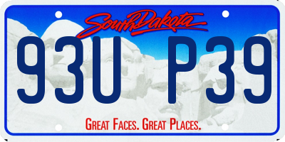 SD license plate 93UP39