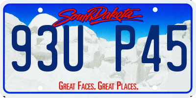 SD license plate 93UP45
