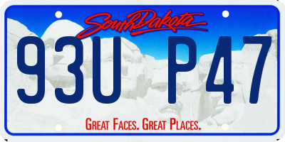 SD license plate 93UP47