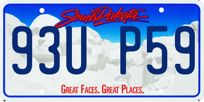 SD license plate 93UP59