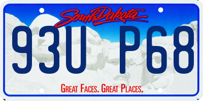 SD license plate 93UP68