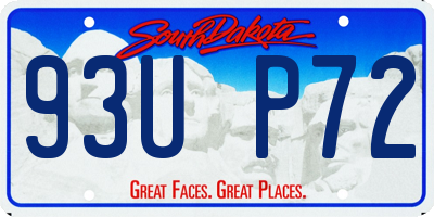 SD license plate 93UP72