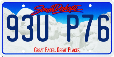 SD license plate 93UP76