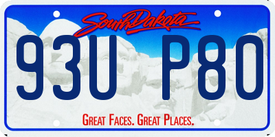 SD license plate 93UP80