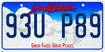 SD license plate 93UP89