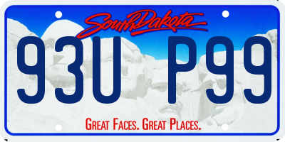 SD license plate 93UP99