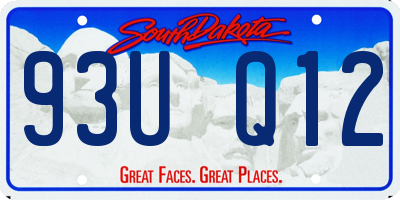 SD license plate 93UQ12