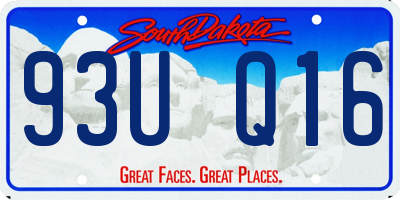 SD license plate 93UQ16