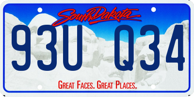 SD license plate 93UQ34