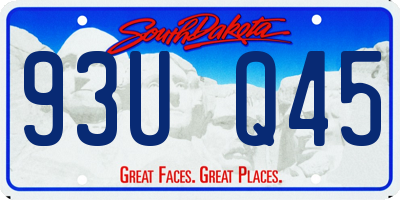 SD license plate 93UQ45