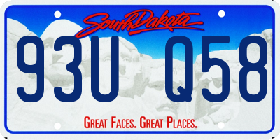 SD license plate 93UQ58