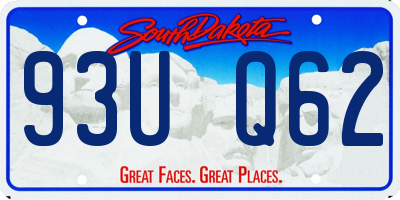 SD license plate 93UQ62