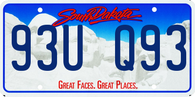 SD license plate 93UQ93