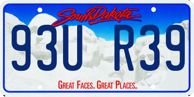 SD license plate 93UR39