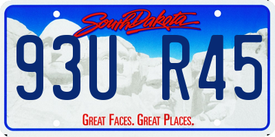 SD license plate 93UR45