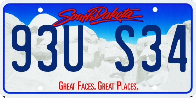 SD license plate 93US34