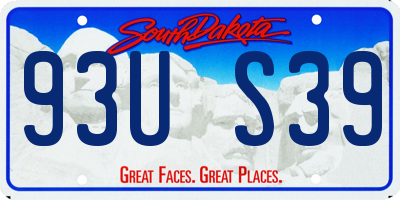 SD license plate 93US39