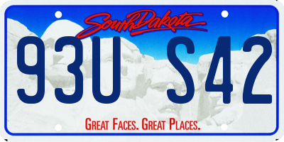 SD license plate 93US42