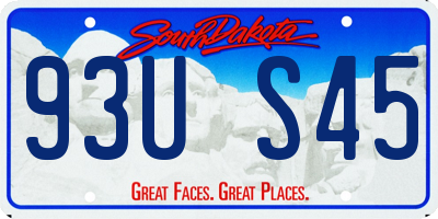SD license plate 93US45