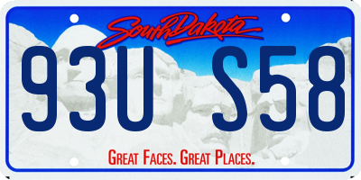 SD license plate 93US58