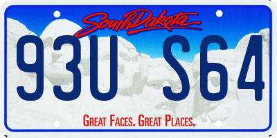 SD license plate 93US64