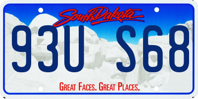 SD license plate 93US68