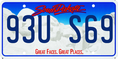 SD license plate 93US69