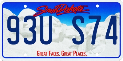 SD license plate 93US74
