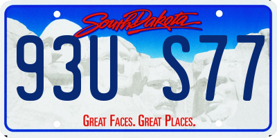 SD license plate 93US77