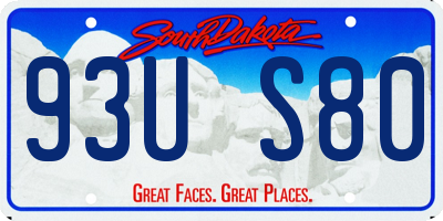 SD license plate 93US80