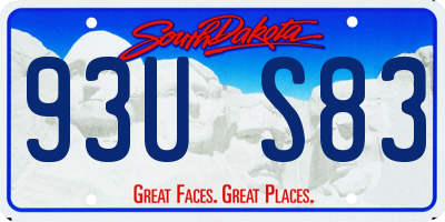 SD license plate 93US83
