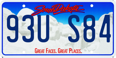 SD license plate 93US84