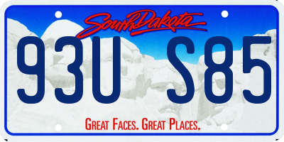 SD license plate 93US85
