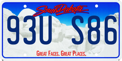 SD license plate 93US86