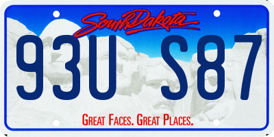 SD license plate 93US87