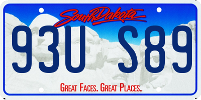 SD license plate 93US89