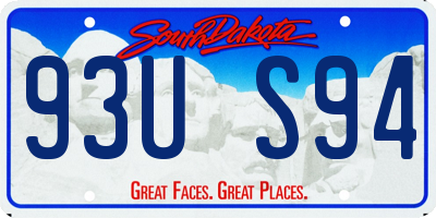 SD license plate 93US94