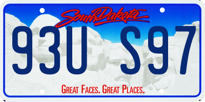 SD license plate 93US97