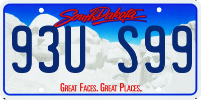SD license plate 93US99