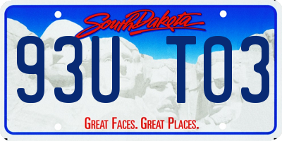SD license plate 93UT03