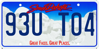 SD license plate 93UT04