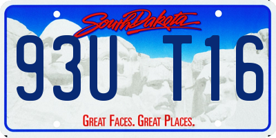 SD license plate 93UT16