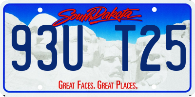 SD license plate 93UT25